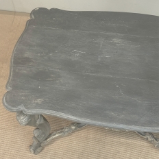 19th Century French Régence Hand-Carved & Painted Center Table