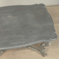 19th Century French Régence Hand-Carved & Painted Center Table