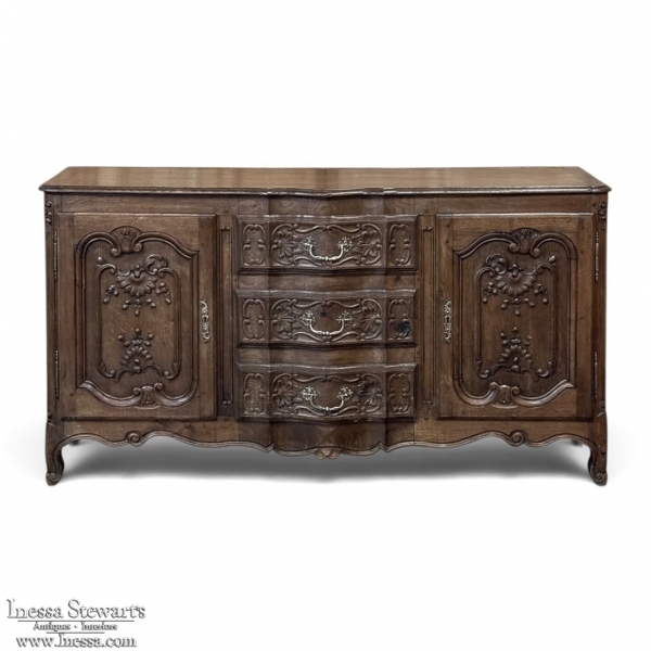 18th Century Li&egrave;ge Louis XV Period Carved Oak Buffet