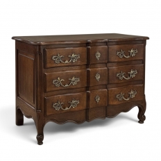 Antique Country French Louis XV Style Solid Oak Commode