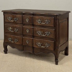Antique Country French Louis XV Style Solid Oak Commode