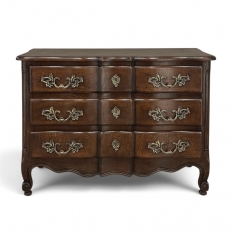 Antique Country French Louis XV Style Solid Oak Commode