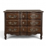 Antique Country French Louis XV Style Solid Oak Commode