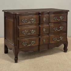 Antique Country French Louis XV Style Solid Oak Commode
