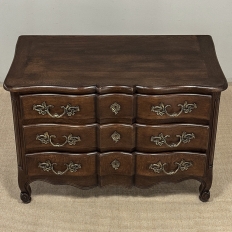 Antique Country French Louis XV Style Solid Oak Commode