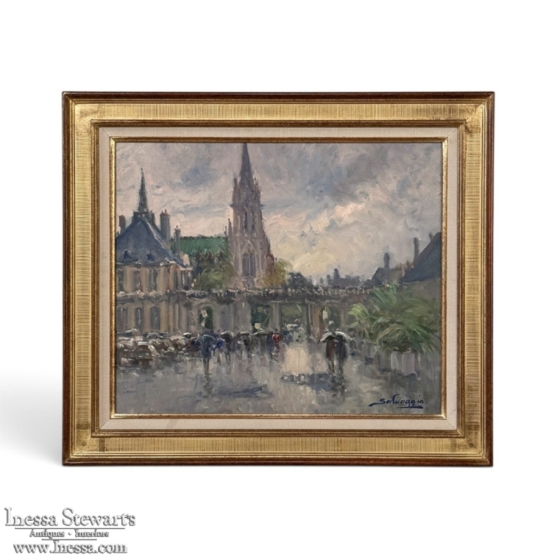 Framed Oil on Canvas by José Salvaggio (1953-) 'Place de la Carrière ~ Nancy'