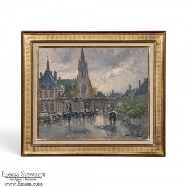 Framed Oil on Canvas by Jos&eacute; Salvaggio (1953-) 'Place de la Carri&egrave;re ~ Nancy'