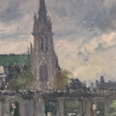 Framed Oil on Canvas by José Salvaggio (1953-) 'Place de la Carrière ~ Nancy'