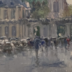 Framed Oil on Canvas by José Salvaggio (1953-) 'Place de la Carrière ~ Nancy'