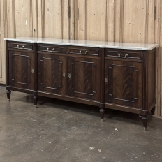 French Louis XVI Mahogany Buffet with Carrara Marble
