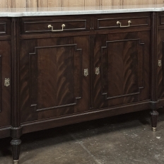 French Louis XVI Mahogany Buffet with Carrara Marble