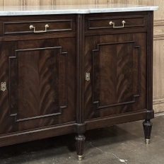 French Louis XVI Mahogany Buffet with Carrara Marble