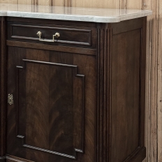 French Louis XVI Mahogany Buffet with Carrara Marble