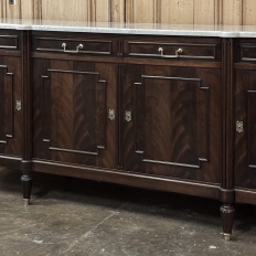 French Louis XVI Mahogany Buffet with Carrara Marble