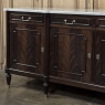 French Louis XVI Mahogany Buffet with Carrara Marble