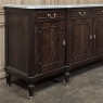 French Louis XVI Mahogany Buffet with Carrara Marble