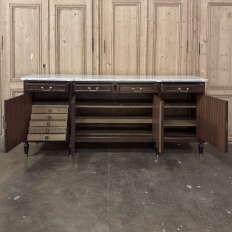 French Louis XVI Mahogany Buffet with Carrara Marble