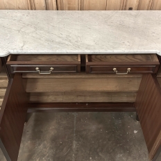 French Louis XVI Mahogany Buffet with Carrara Marble
