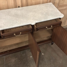 French Louis XVI Mahogany Buffet with Carrara Marble