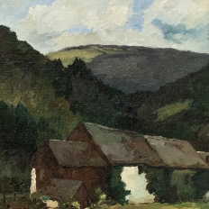 Framed Oil Painting on Canvas by Pierre Colson (1930-?) 'Farmhouse in the Ardennes'