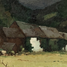 Framed Oil Painting on Canvas by Pierre Colson (1930-?) 'Farmhouse in the Ardennes'