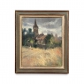 Framed Oil Painting on Canvas by Jose Salvaggio (1953-) 'Village on the Saulx River, Meuse'