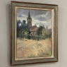 Framed Oil Painting on Canvas by Jose Salvaggio (1953-) 'Village on the Saulx River, Meuse'