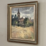 Framed Oil Painting on Canvas by Jose Salvaggio (1953-) 'Village on the Saulx River, Meuse'