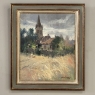 Framed Oil Painting on Canvas by Jose Salvaggio (1953-) 'Village on the Saulx River, Meuse'