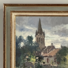 Framed Oil Painting on Canvas by Jose Salvaggio (1953-) 'Village on the Saulx River, Meuse'