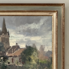 Framed Oil Painting on Canvas by Jose Salvaggio (1953-) 'Village on the Saulx River, Meuse'