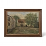 Framed Oil Painting on Canvas Signed Klein 'Country Farmhouse'