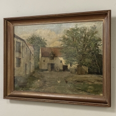 Framed Oil Painting on Canvas Signed Klein 'Country Farmhouse'