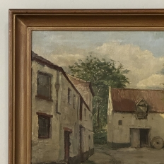 Framed Oil Painting on Canvas Signed Klein 'Country Farmhouse'