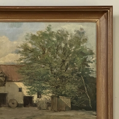 Framed Oil Painting on Canvas Signed Klein 'Country Farmhouse'