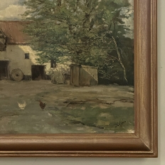 Framed Oil Painting on Canvas Signed Klein 'Country Farmhouse'