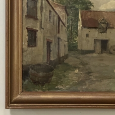 Framed Oil Painting on Canvas Signed Klein 'Country Farmhouse'