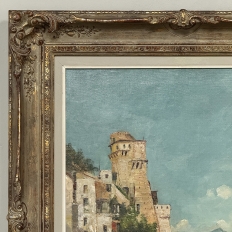 Framed Oil Painting on Canvas by Paule Bisman (1897-1973) 'Adriatic Coastline'