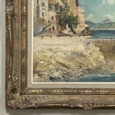 Framed Oil Painting on Canvas by Paule Bisman (1897-1973) 'Adriatic Coastline'