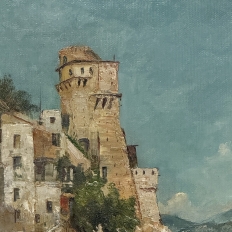 Framed Oil Painting on Canvas by Paule Bisman (1897-1973) 'Adriatic Coastline'