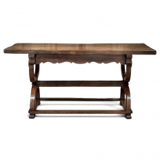 18th Century Spanish Oak Trestle Table ~ Console ~ Library Table