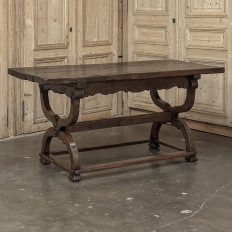 18th Century Spanish Oak Trestle Table ~ Console ~ Library Table