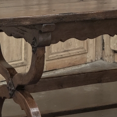 18th Century Spanish Oak Trestle Table ~ Console ~ Library Table