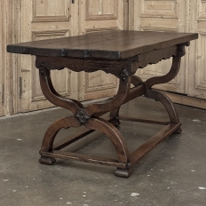 18th Century Spanish Oak Trestle Table ~ Console ~ Library Table