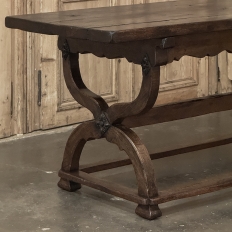 18th Century Spanish Oak Trestle Table ~ Console ~ Library Table
