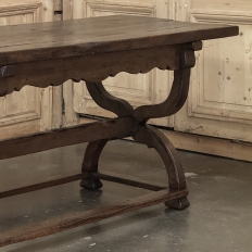 18th Century Spanish Oak Trestle Table ~ Console ~ Library Table
