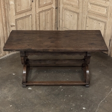 18th Century Spanish Oak Trestle Table ~ Console ~ Library Table