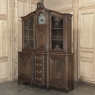 Antique Liegeois Regence Style Two-Tiered Oak Display Buffet with Clock
