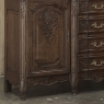 Antique Liegeois Regence Style Two-Tiered Oak Display Buffet with Clock