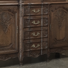 Antique Liegeois Regence Style Two-Tiered Oak Display Buffet with Clock